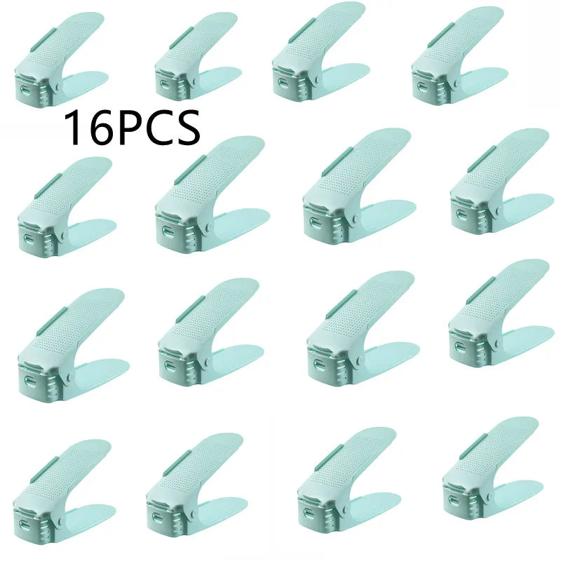 Durable Adjustable Shoe Organizer Footwear Support Slot Space Saving Cabinet Closet Stand Shoes Storage Rack Shoebox