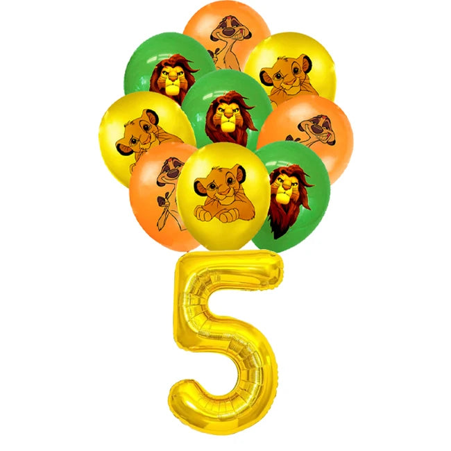 Lions Thme Boy Birthday Party Decorative Supplies Paper Cup Plates Napkin Caketopper Balloon For  Baby Shower Parties Decoration