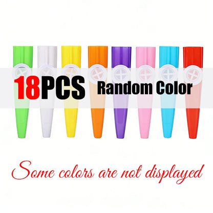 6-18PCS Random Mix Colors Plastic Kazoo Whistle Portable Harmonica Flute Instrument Bulk Items Festival Party Gift Souvenirs ZYF