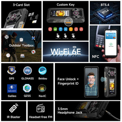 Ulefone Armor 30 Pro 5G Rugged Phone 6.9" 120Hz 32GB+512GB 12800mAh Night Camera 64MP NFC 66W Android 14 Smartphone