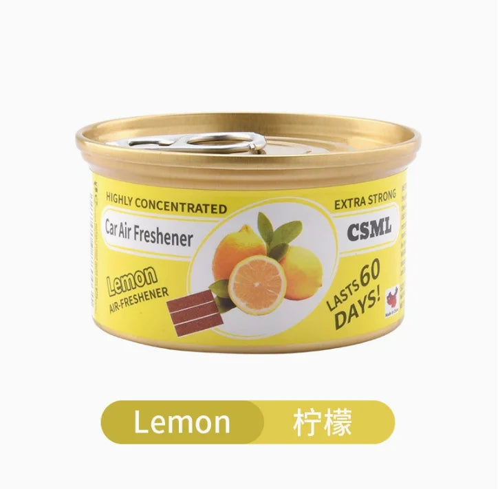 Car Air Fresheners: Lemon Scent | Organic Cans | Odor Eliminator Essential | Long-Lasting | Strong Fragrance | For Home Closet