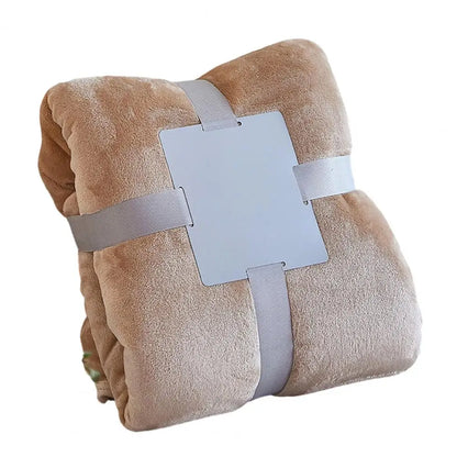 Foldable Blanket Solid Color Flannel Throw Blanket Lightweight Plush Bed Cover Soft Fuzzy Sofa Blanket for Cozy Nap Sleeping
