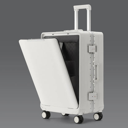 KLQDZMS 20 Inch Portable Front Opening Suitcase With Large Capacity 24 Inch Business Trip Travel Cabin Rolling Luggage Bag