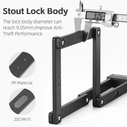 WEST BIKING Foldable Bike Lock Portable Anti-Theft Security Folding Padlock for MTB Road Bike E-bike Scooter Bicycle Accessories