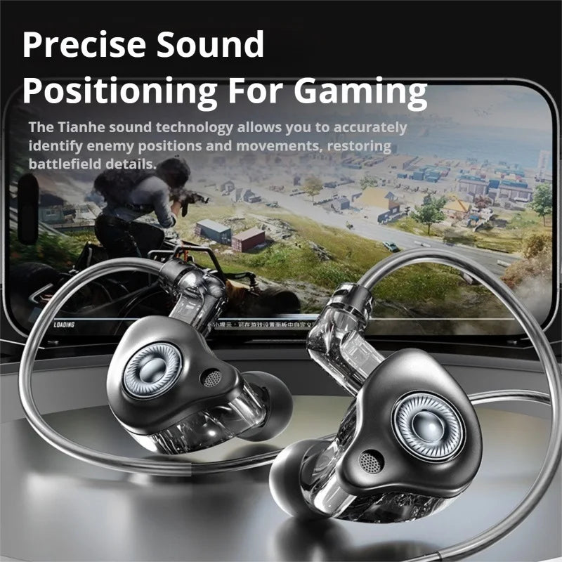 HIFI 3.5mm&Type-C Wired Headphones 9D Surround Deep Bass Stereo Headset Sport Earphone Detachable Cable ENC Noise Reduction