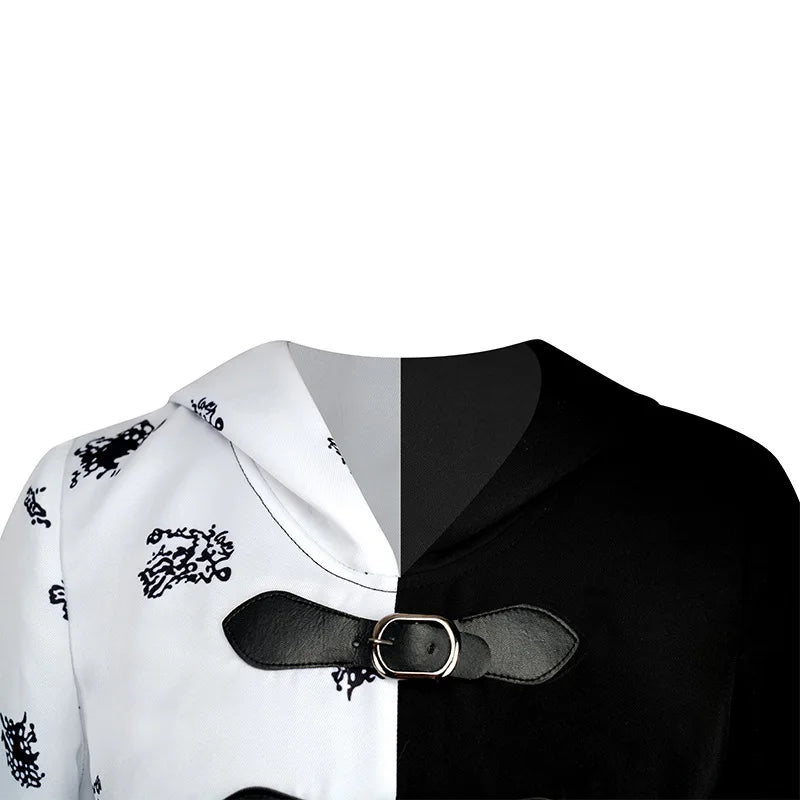 Cruella Cosplay Costume Maid Dress Halloween Costumes for Women Vestido Role Play Clothing Party Uniform Suit