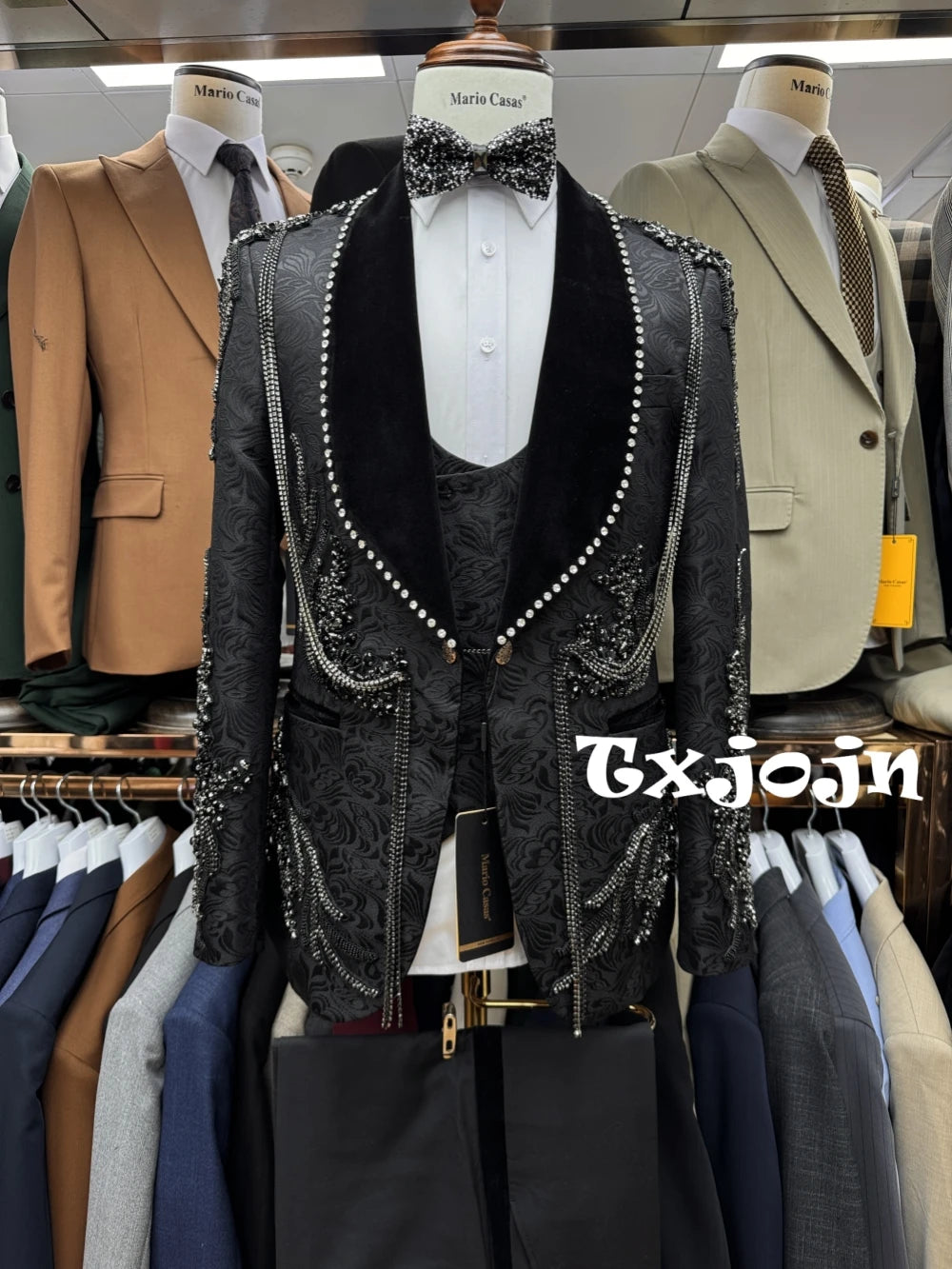 New Arrival Luxurious Men's Suit Set 3 Pieces Banquet Party Wear Handsome Elegant Shawl Lapel Tuxedo For Men Dancing Wear