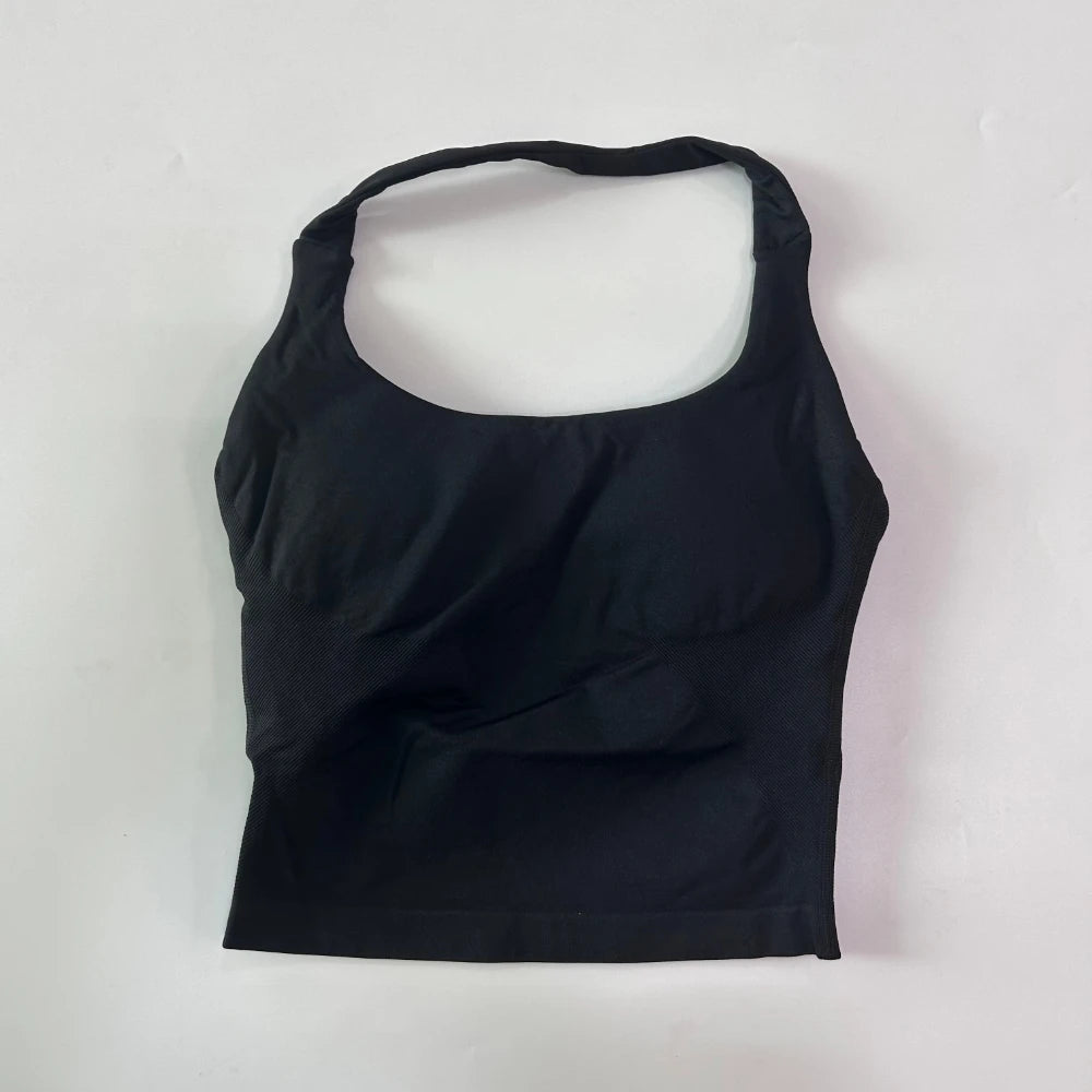 1-2pcs Gym Set Women Backless Tank Tops High Waist Scrunch Seamless Shorts High Waist Yoga Leggings Workout Sets Gym Suit