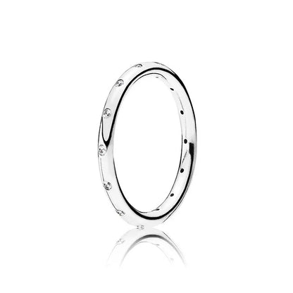 925 Sterling Silver Red Luminous firefly Heart Stone Snowflake Daisy Ring Rings Wedding Fashion Fine Jewelry For Mother Day