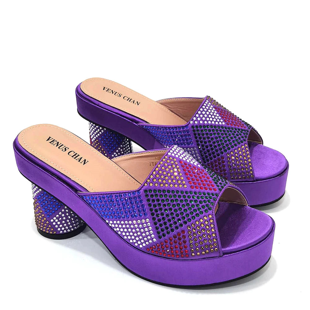 2024 Gold Color Nigerian Sandals Platform Shoes Ladies Party High Heel Open Toe Luxury Wedding Ladies High Heels Sandals Summer