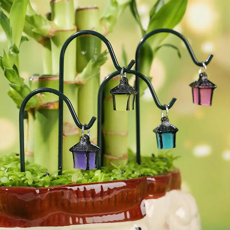 6pcs Garden Miniature Decorative Stakes, Glow-in-the-Dark, Bonsai Mini Decorations, Party Crafts