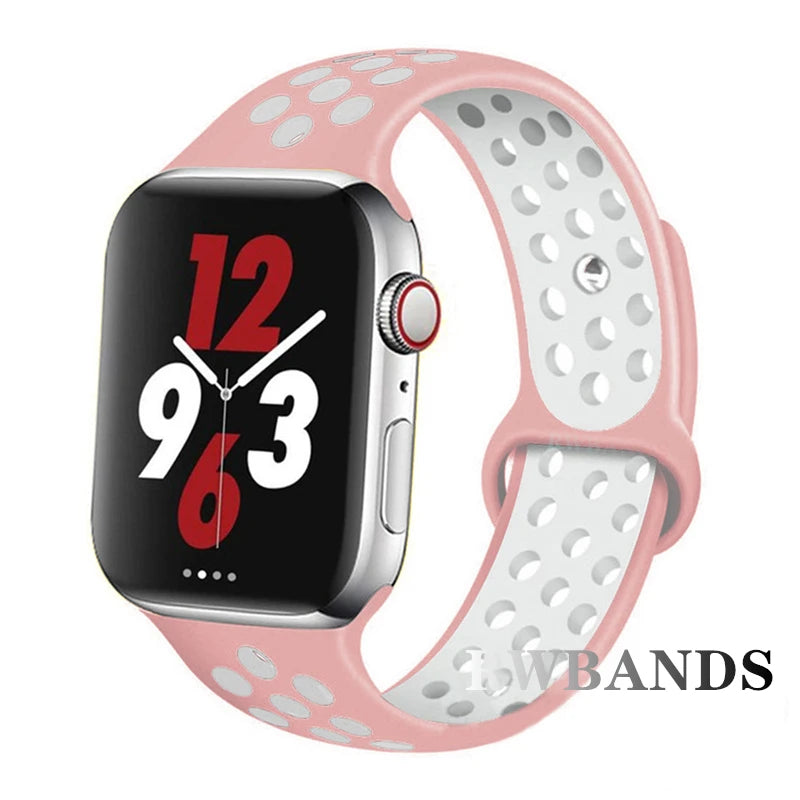 Sport Strap for Apple Watch Band 46mm 44mm 40mm 42-38-41mm 45mm Breathable Bracelet iWatch Series 10 9 8 7 6 SE 5 3 Ultra 2 49mm