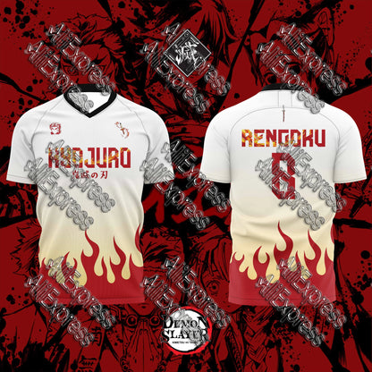 Summer Vintage Anime Devil Slayer Short Sleeve Tops Fashion Unisex Manga Breathable V-Neck T-Shirt Japanese Classic Anime Tee