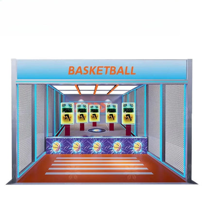 Northern Lights Metal Indoor Foldable Basketball Arcade Game Machine with Hoop Colorful Finish 2-Year Warranty Universal Plug