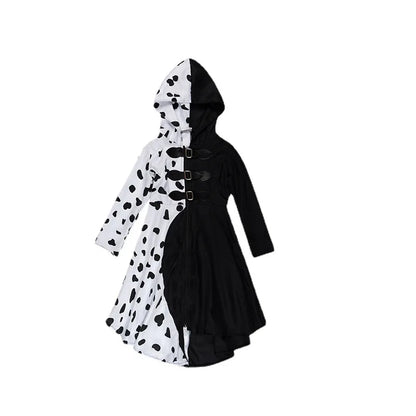 Cruella Cosplay Costume Maid Dress Halloween Costumes for Women Vestido Role Play Clothing Party Uniform Suit