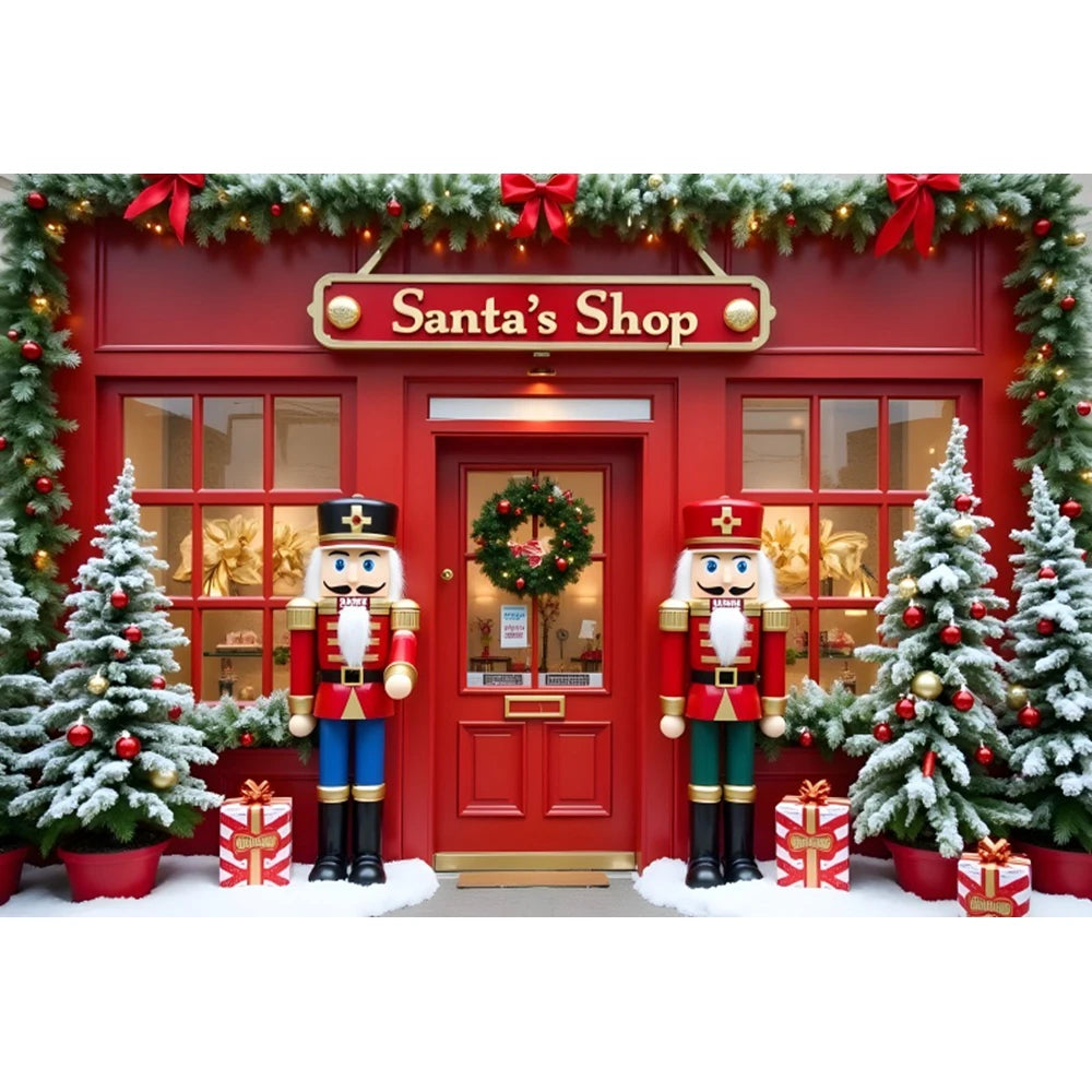 Christmas Candy Toy Store Christmas Tree Gift Theme Banner Background, Birthday Party Decoration Photography Background Cloth