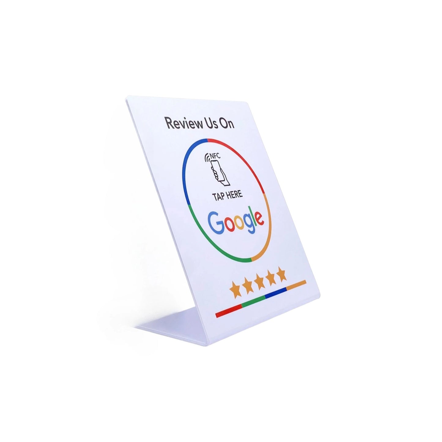 Tap The NFC Stand, Google NFC Review Card, Restaurant Bend Card, NFC Positive Review Card, Stand Desktop Review Card