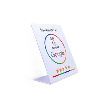 Tap The NFC Stand, Google NFC Review Card, Restaurant Bend Card, NFC Positive Review Card, Stand Desktop Review Card