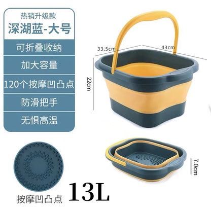 Portable Foot Soaking Tub 2026 - Deep Foldable Design for Home Massage, Knee & Foot Bath Bucket, Compact Plastic Basin