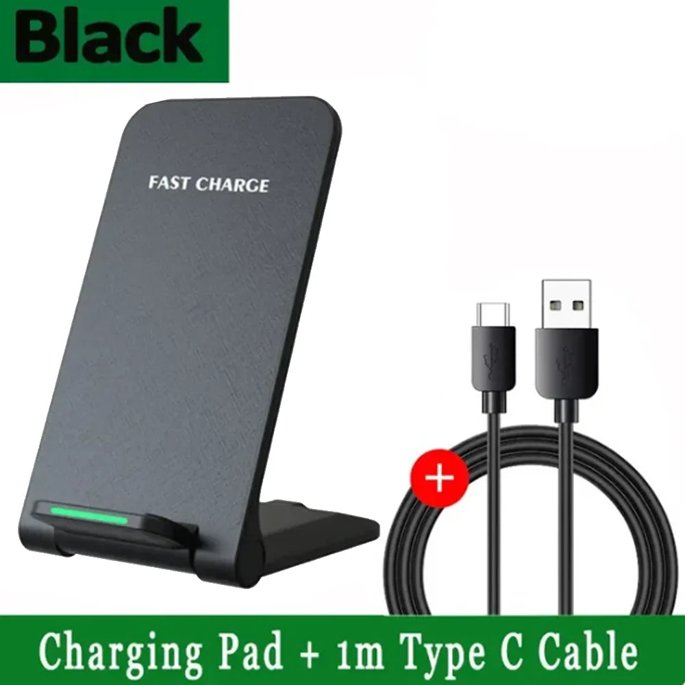 Wireless Fast Charger For IPhone17 16 15 14 13 12 ProMax11 Stand Fast Charging Charger for Samsung Note 20/10 S24 Ultra Foldable