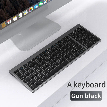 Wireless Keyboard and Mouse Combo Bluetooth 5.0 & 2.4G Rechargeable Multimedia Keyboard Mouse Set for Laptop PC TV iPad Android