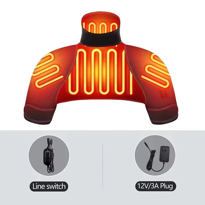 Electric Heating Massager Pads for Shoulder Neck Back - Winter Body Warmer Soft Vest Hot Compress Relieves Fatigue