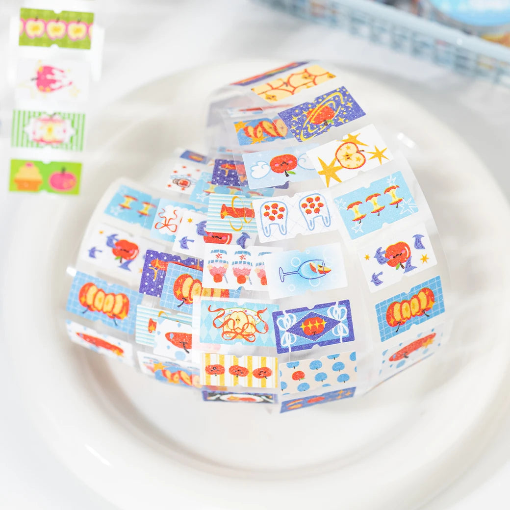25mm * 2m/roll Apple Fantasy series Kawaii die cut label stickers DIY scrapbook decoration diary Junk Journal aesthetic stickers