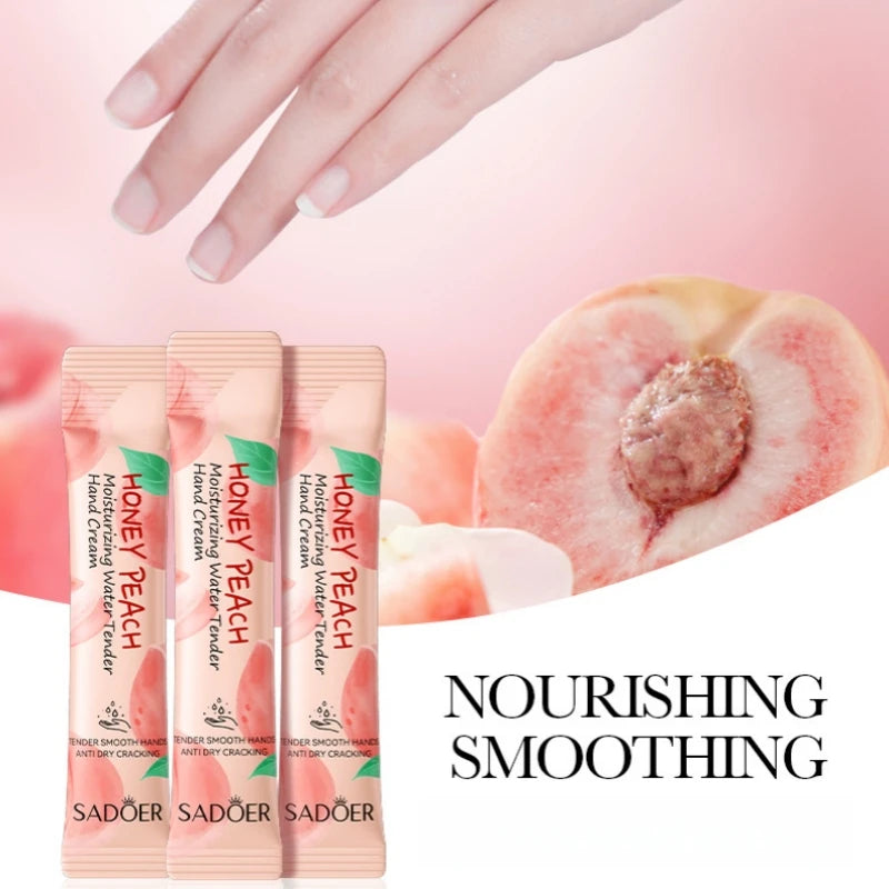 A Box of 20 Sticks, Honey Peach Moisturizing and Hydrating Hand Cream, Portable Moisturizing Stick, Suitable as a Souvenir and Gift