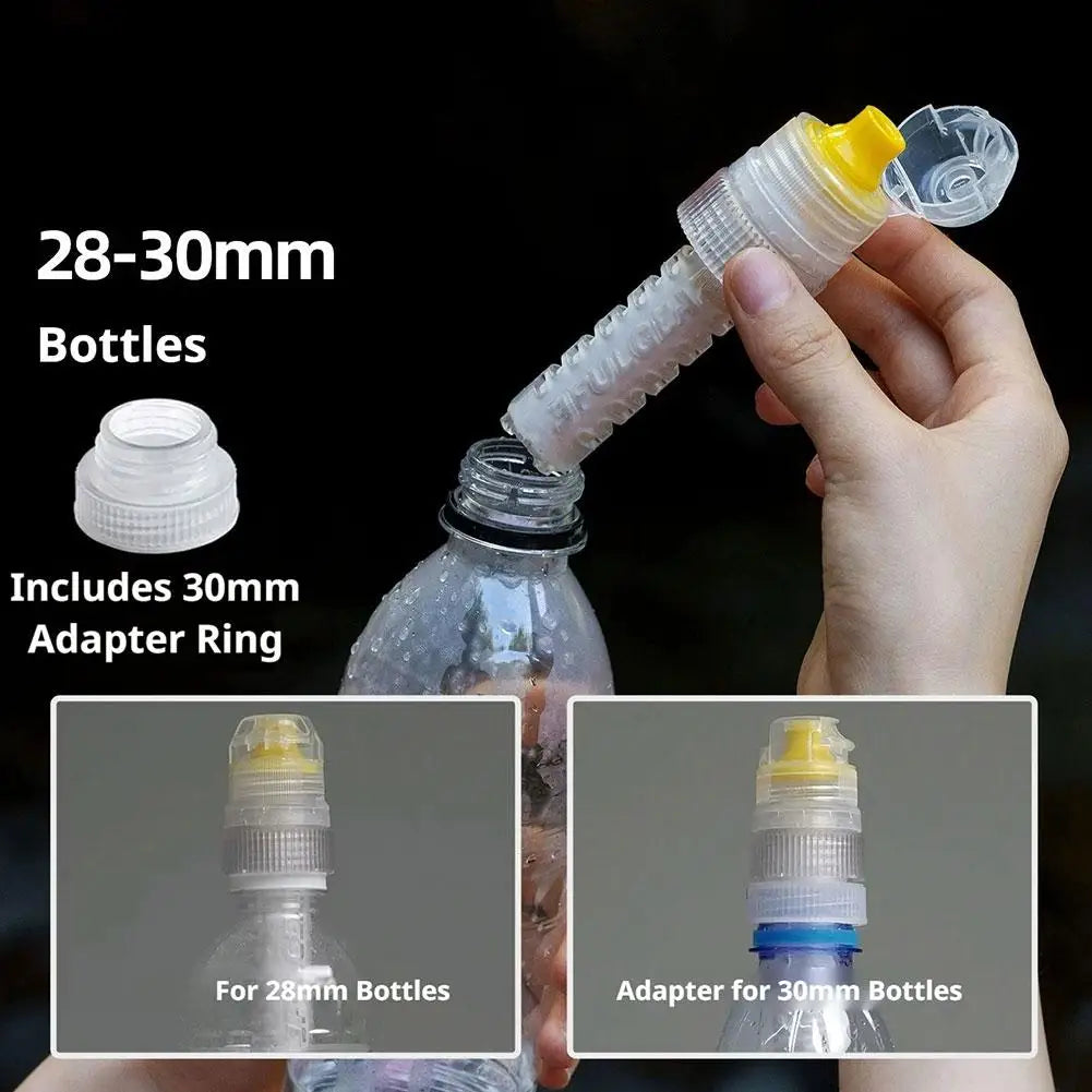 Mini Water Purifier Straw Lightweight Drinking Water Filter High‑Speed Water Flow Outdoor‑Use Filter Adapter For Camping Hiking