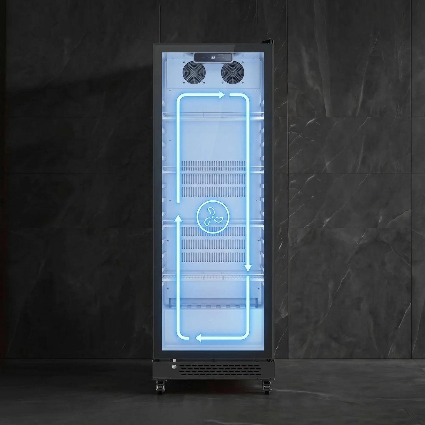 Commercial Upright Beverage Refrigerated Display Cabinet Refrigerator and Freezer Fresh-Keeping Vertical Single Door