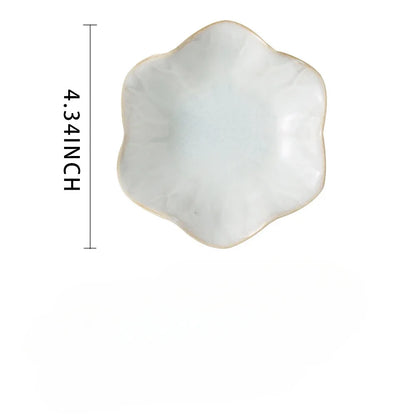 Creative and Minimalist Style Jewelry Tray Home Snack Dish Flavor Dish Ceramic Lotus Decoration Plate and Decorative Display