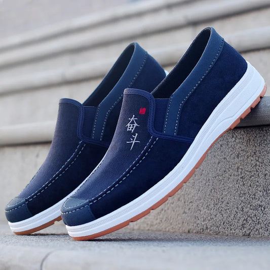 2025 Summer Men's Canvas Shoes Breathable Lightweight Casual Shoes Versatile Trendy Anti slip Mesh Sports Shoes