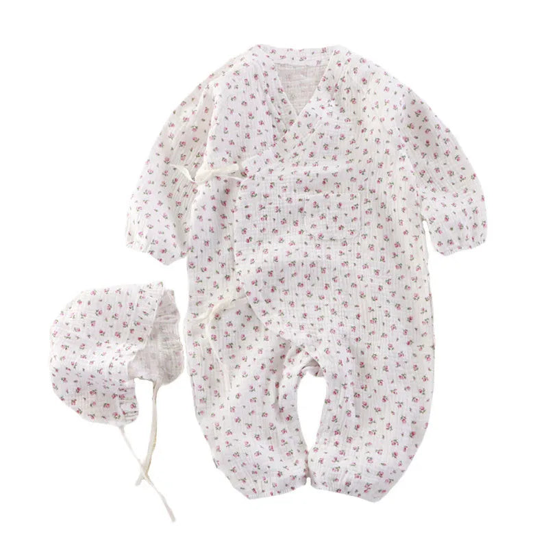 Baby Clothes Newborn Jumpsuit Girls Boys Muslin Cotton Long Sleeve Romper 0-24M