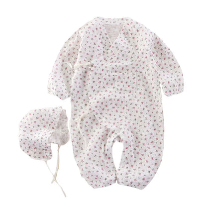 Baby Clothes Newborn Jumpsuit Girls Boys Muslin Cotton Long Sleeve Romper 0-24M