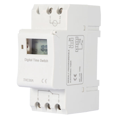 THC 30A Digital Timer Switch 16 times ON and OFF Programmable Electronic Time Control Switch 30A 12V 110V 220V