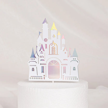Castle Cake Topper Flag Rainbow Anniversary Cupcake Toppers For Wedding Happy Birthday Party Baking Decoration Happy New Year