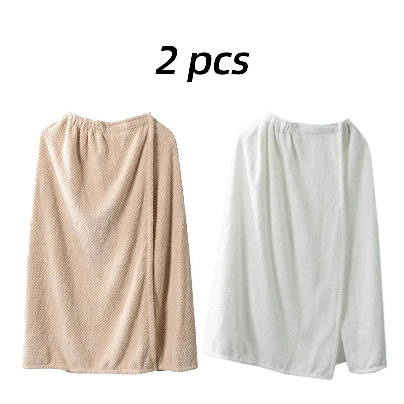Women's Wearable Bathrobe Towel - 1/2 Pcs Quick Dry Soft Spa Wrap | Easy Care Contemporary Design for Home & Spa