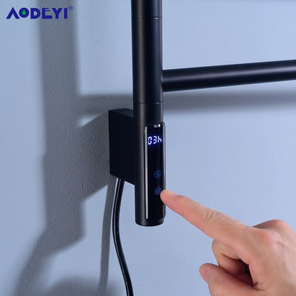 Bathroom Electric Bath Towel Warmer Heating Rotatable Dryer Shelf Rail Heated Digital Display Thermostatic Heater 110/220V