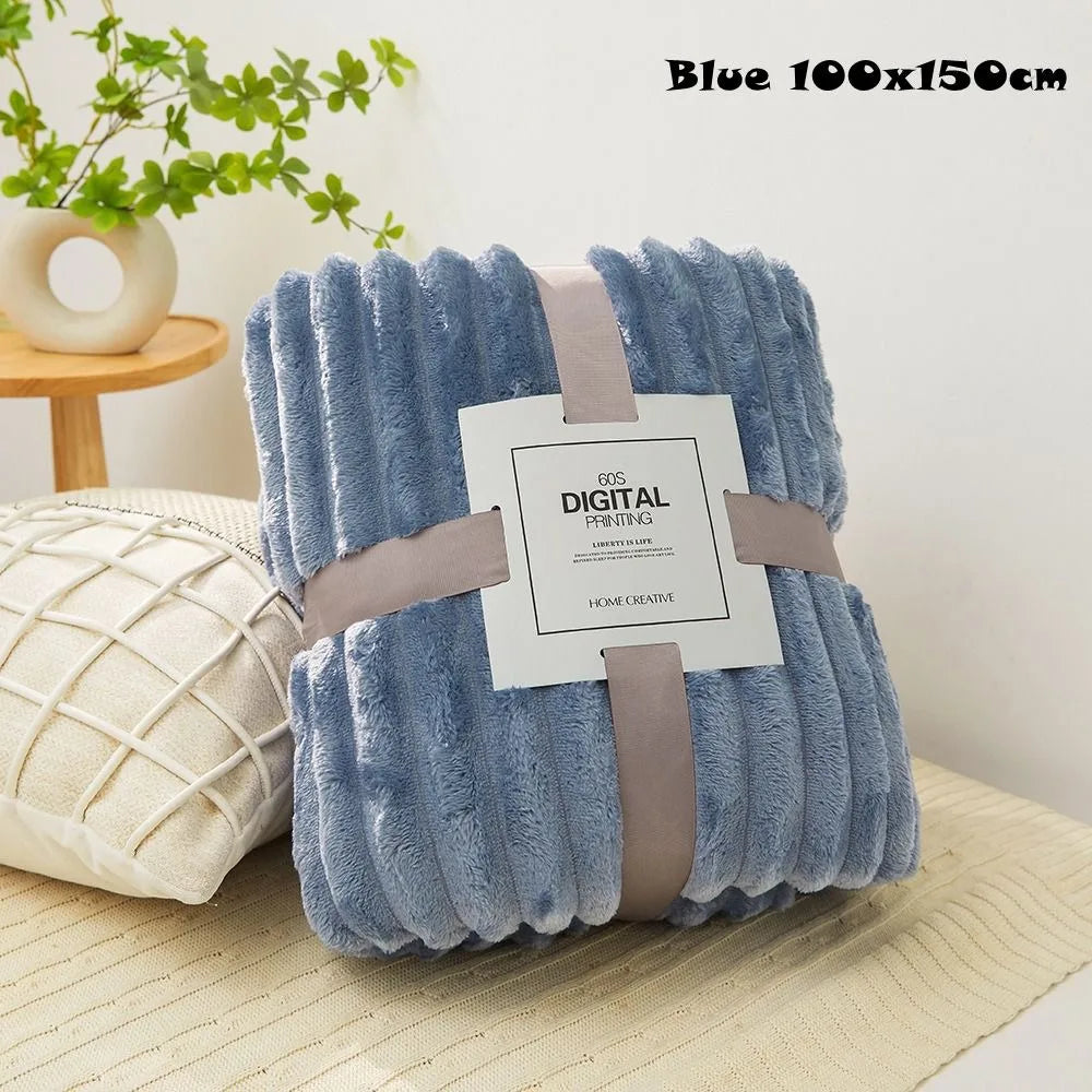 New Double Sided Warm Blanket Warm Skin-Friendly Throw Blanket Breathable Ultra Soft Bunny Blanket