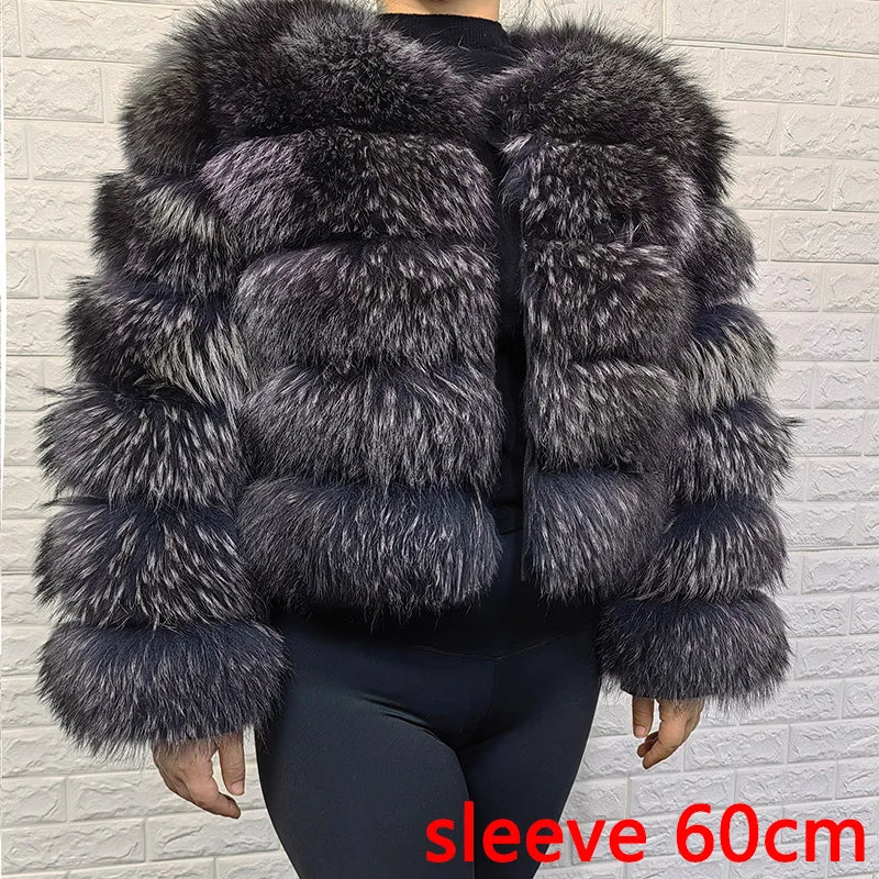 2026 Maomaokong Super Hot Winter Women Luxury Thick Real Raccoon Fur Coat Natural Fox Fur Jacket Plus Size Jackets Female Vest