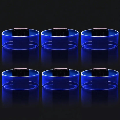 6-60Pcs LED Bracelets for Party Glow in The Dark Flashing Wristband 3 Modes Adjustable Light Up Armband for Wedding Party Favors