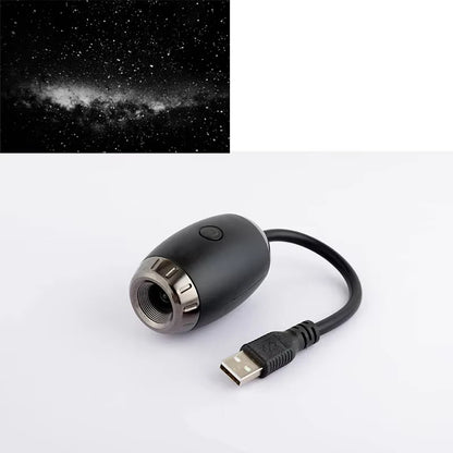 Romantic LED Starry Sky Night Light USB Powered Saturn Galaxy Projector Lamp for Car Roof Party Room Ceiling Decor Plug and Play