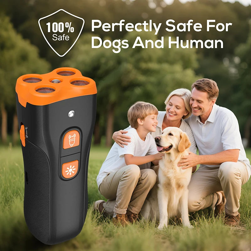 Dog Bark Deterrent Device, 4X Ultrasonic Anti Barking, Training Modes 50FT Range Barks No More Indoors Outdoors Behavior Corre