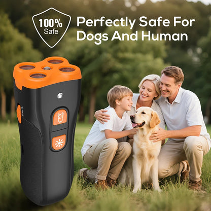 Dog Bark Deterrent Device, 4X Ultrasonic Anti Barking, Training Modes 50FT Range Barks No More Indoors Outdoors Behavior Corre
