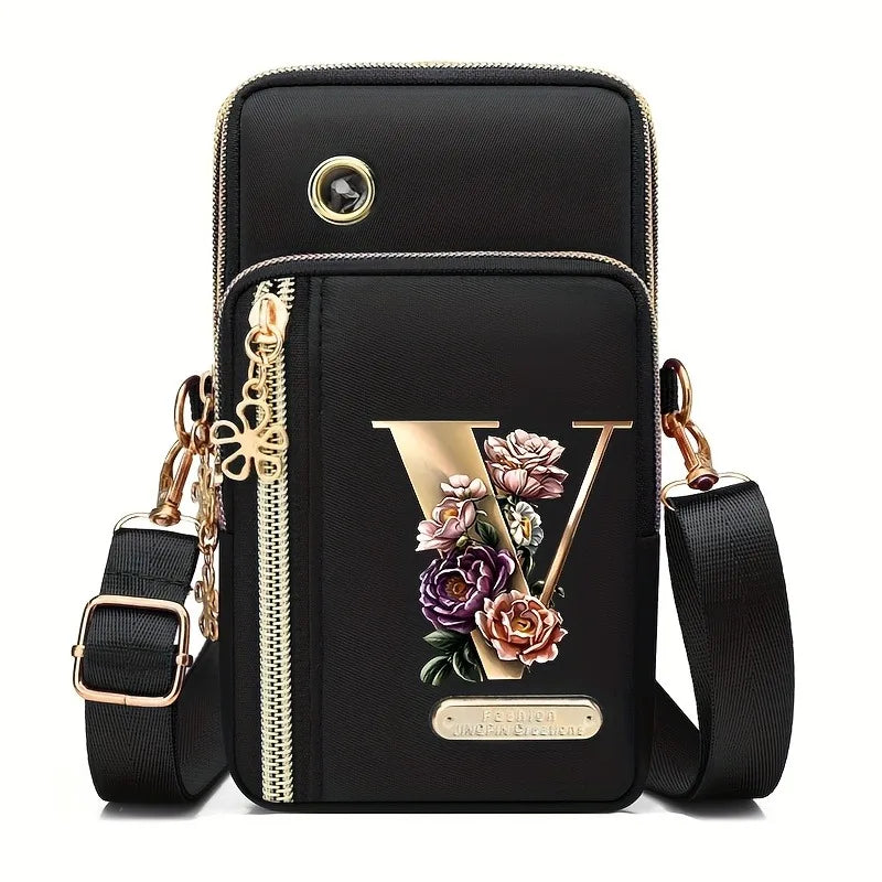 Huaben Letter Z Printed Fashion Casual Messenger Bag Change New Nylon Cloth New Mobile Phone Bag Women's Bag