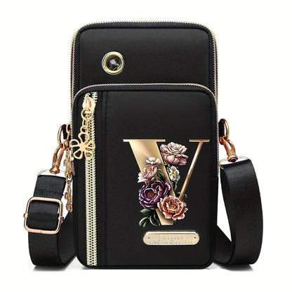 Huaben Letter Z Printed Fashion Casual Messenger Bag Change New Nylon Cloth New Mobile Phone Bag Women's Bag