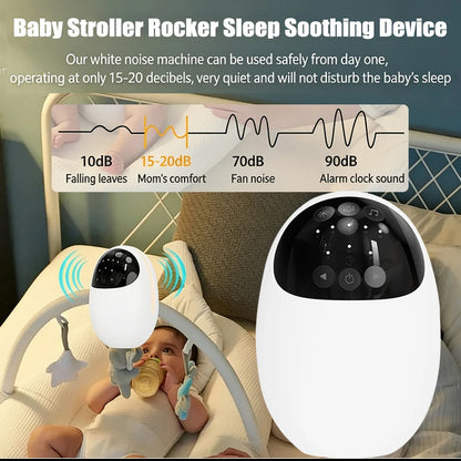 Portable Baby Stroller Rocker Baby Sleep Soothing Device Wireless Bluetooth Sleep Aid Vibrating With Soothing Music White Noise
