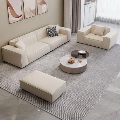 Italian Minimalist Fabric Sofa Compact Straight Design for Small Apartment Office Rental Room Modern Living Room Furniture