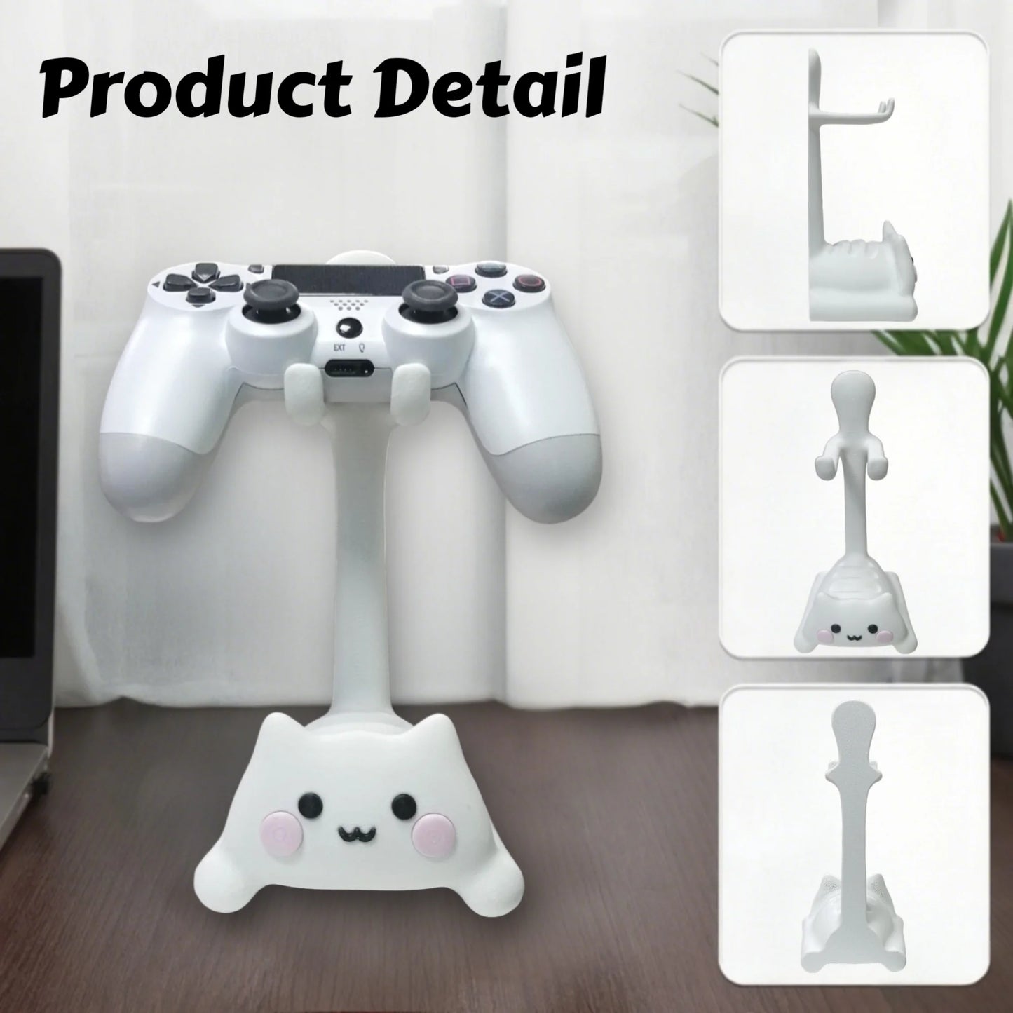 A cute cat-shaped game stand, compatible with PS5/PS4/Xbox/Switch, made of plastic and not easy to break
