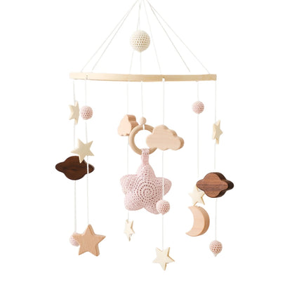 Revolving Music Box For Newborns Baby Crib Imitation Wood Color Hanging Rattle Baby Soothing Musical Toys 0-12 Months Baby Gift